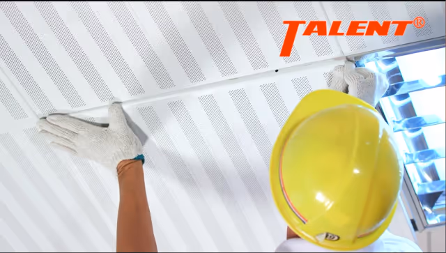 Still from a Talent ceiling installation video