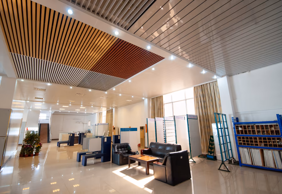 A wide view of the Talent showroom